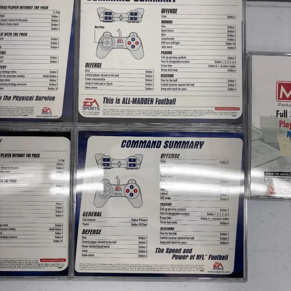 NHL 99 2000 Madden 99 2000 Monopoly 1995 Edition PC Games CD-ROM‎